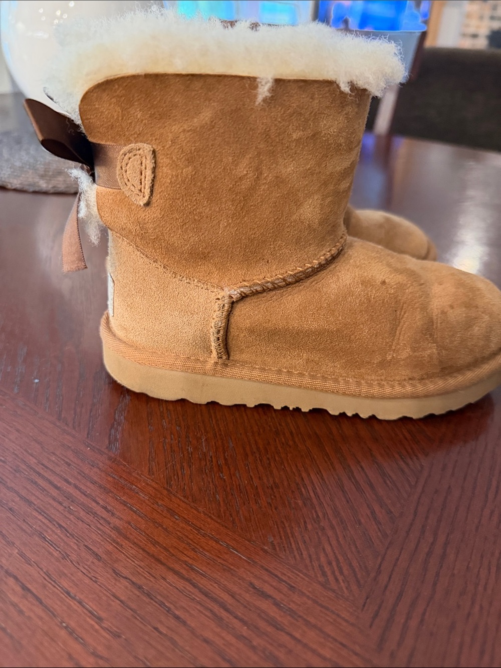 UGG Kids Chestnut Suede Shearling Boots
